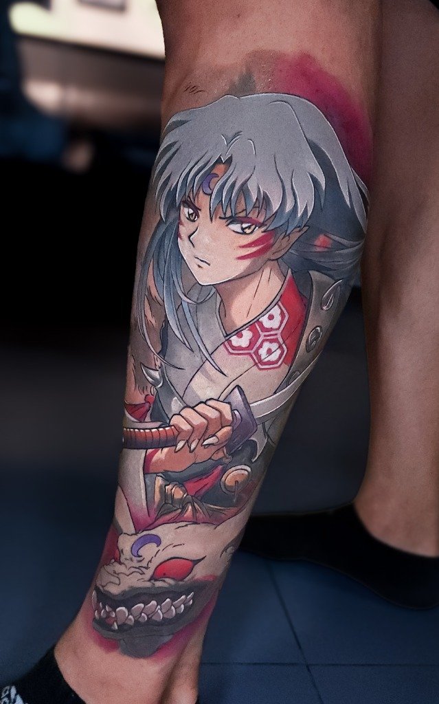 Tatuaje a color de Sesshomaru Personalizado